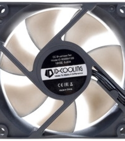 Вентилятор для корпуса ID-Cooling NO-8025-SD черный, 80 мм, 2000 об/мин, 21 дБ, 3 pin