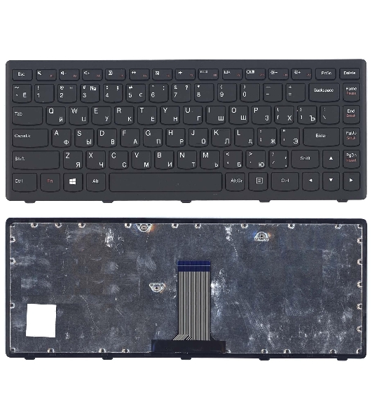 Клавиатура для ноутбука Lenovo Flex 14 G400s черная с рамкой
