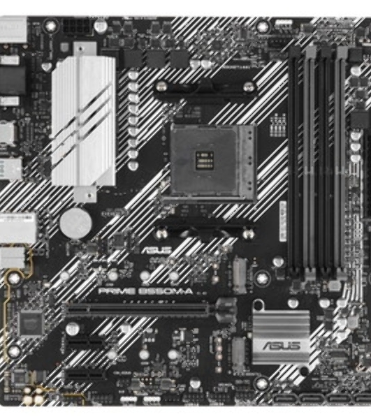 Материнская плата ASUS PRIME B550M-A, AM4, AMD B550, 4xDDR4, 4xSATA, 2xM.2, 1xPCIe 4.0 x16, 2xPCIe x1, 1xDVI-D, 1xHDMI, 1xVGA, 1x 1Gb LAN, 2xUSB 3.2 Gen 1, 2xUSB 2.0, 3x3.5 мм, 7.1, mATX