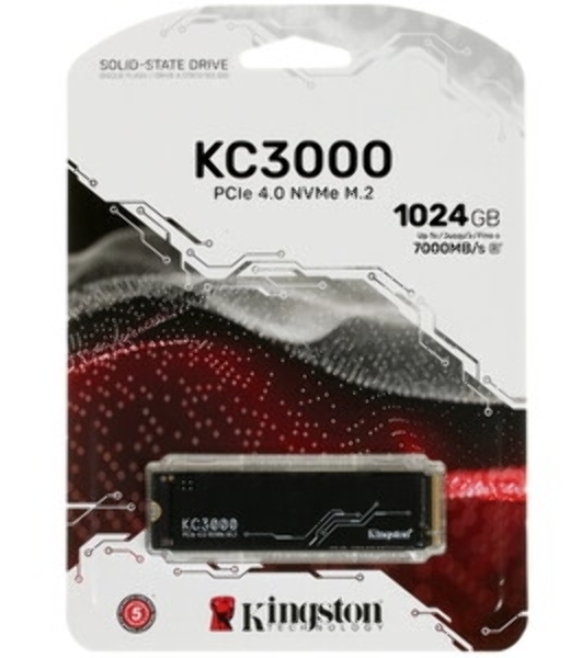 Накопитель SSD Kingston KC3000, 1Tb, M.2 2280, PCIe 4.0 x4, R/W 7000/6000, с радиатором.