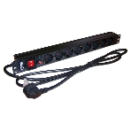 Блок распределения питания Lanmaster TWT-PDU19-16A8P-3.0 гор.размещ. 8xSchuko базовые 16A C14 3м, фото 1
