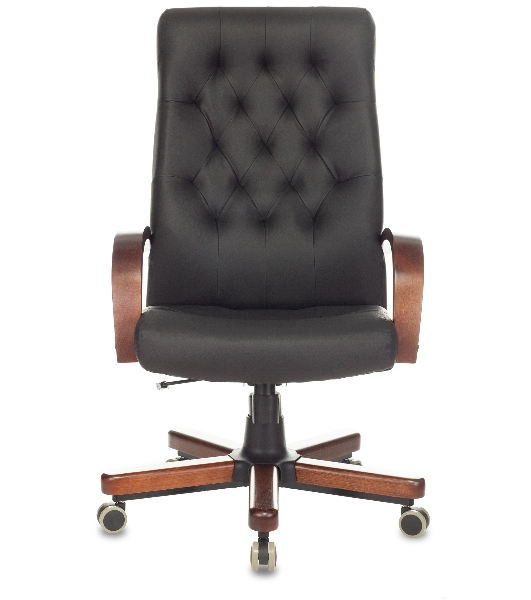 Кресло Бюрократ T-9928WALNUT/ECO черный, экокожа