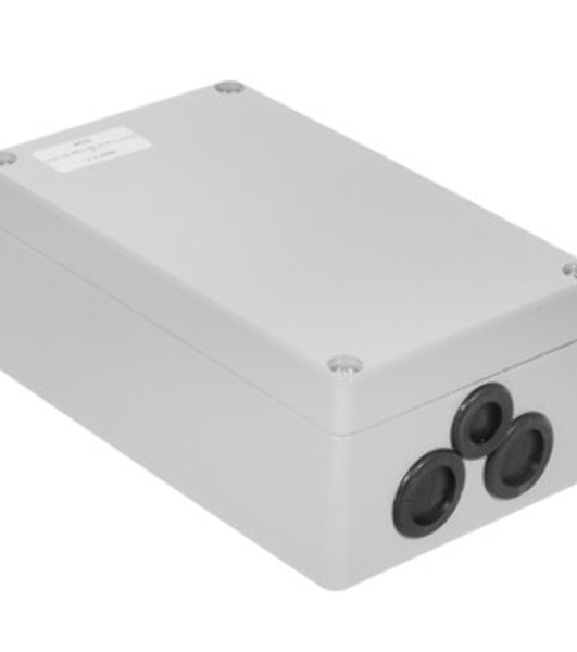 Корпус ACD XG387 Metal case IP65, 200x120x80мм, металлический, 3 отверстия (28 + 28 + 23мм) с резиновыми заглушками, серебристый, совместим с Raspberry Pi 3B, 3B+, 4, Orange Pi