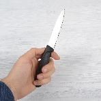 Нож Victorinox для очистки овощей, лезвие 10 см волнистое, черный, фото 1