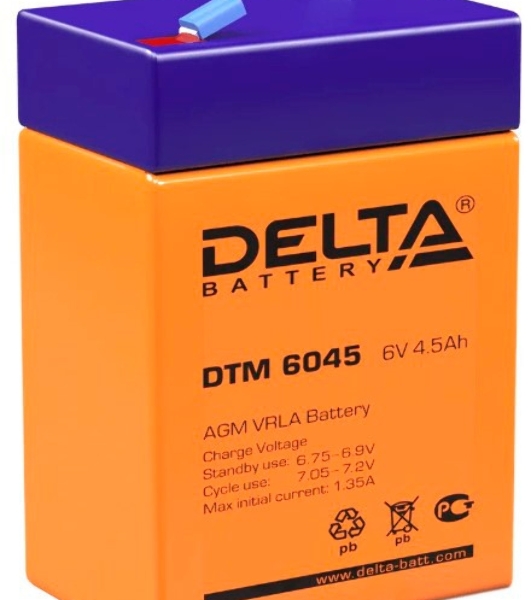 Батарея для ИБП Delta DTM 6045 (6V 4.5Ah)