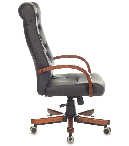 Кресло Бюрократ T-9928WALNUT/ECO черный, экокожа