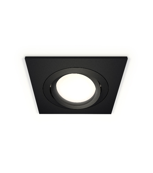 Комплект встраиваемого поворотного светильника Ambrella light XC7632081 SBK/PBK черный песок/черный полированный MR16 GU5.3 (C7632, N7002)