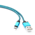 Кабель Gembird USB 2.0 Cablexpert AM/microBM 5P, 1м, нейлоновая оплетка, алюминиевые разъемы, синий, пакет, фото 1