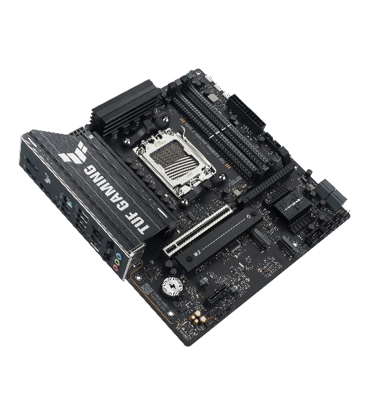 Материнская плата ASUS TUF GAMING B850M-E WIFI, AM5, AMD B850, 4xDDR5, 4xSATA, 3xM.2, 1xPCIe 5.0 x16, 1xPCIe 4.0 x16, 1xPCIe 3.0 x1, 1xHDMI (v2.1), 2xDP (v1.4), 1x2.5Gb LAN, Wi-Fi 6E, Bluetooth 5.3, 1xUSB-C 10Gbps, 2xUSB-A 10Gbps, 2xUSB-A 5Gbps, 4xUSB-A 2.0, 1xPS/2, 3x3.5 мм, 7.1, mATX