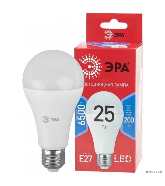 Лампа светодиодная ECO LED A65-25W-865-E27 R (диод груша 25Вт холодн. E27) (10/100/1200) Эра Б0048011