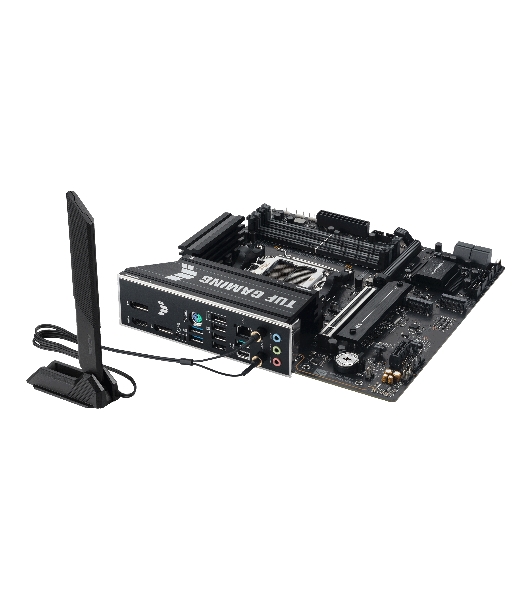 Материнская плата ASUS TUF GAMING B850M-E WIFI, AM5, AMD B850, 4xDDR5, 4xSATA, 3xM.2, 1xPCIe 5.0 x16, 1xPCIe 4.0 x16, 1xPCIe 3.0 x1, 1xHDMI (v2.1), 2xDP (v1.4), 1x2.5Gb LAN, Wi-Fi 6E, Bluetooth 5.3, 1xUSB-C 10Gbps, 2xUSB-A 10Gbps, 2xUSB-A 5Gbps, 4xUSB-A 2.0, 1xPS/2, 3x3.5 мм, 7.1, mATX