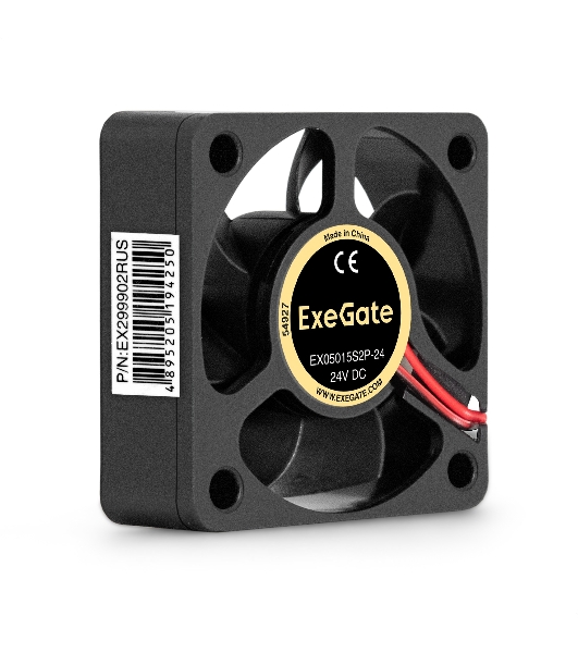 Вентилятор корпусной ExeGate EX05015S2P-24, 50 мм, 7000 об/мин, 32 дБ, 2 pin, без подсветки