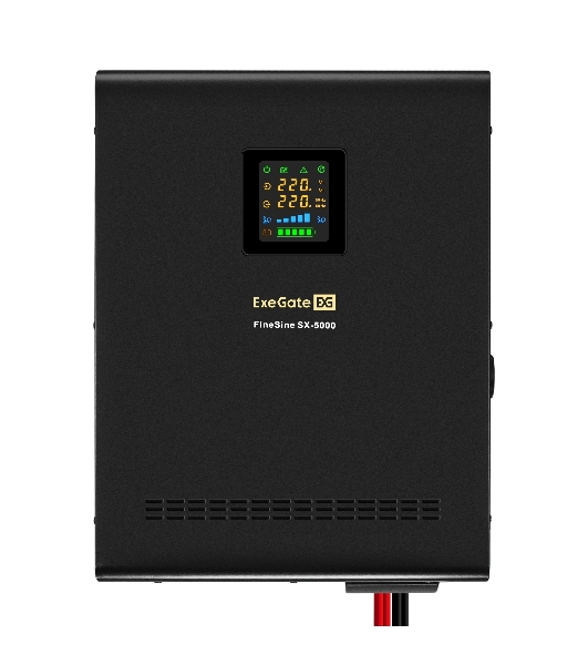 Комплект Источник бесперебойного питания EX296004RUS + батарея 40Aч EX282979RUS 4шт (инвертор, синус, для котла, настенный) ExeGate FineSine SX-5000.LCD.AVR.2SH.T <5000VA/3500W, чистая синусоида, цветной LCD-дисплей, AVR, 2*Schuko+клеммы, линейно-интерактивный, крепление настенное, черный> + батарея ExeGate HR 12-40 (12В, 40Ач) 4шт