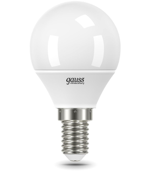 Лампа светодиодная LED Gauss 8Вт E14 220В 2700К Elementary шар 53118