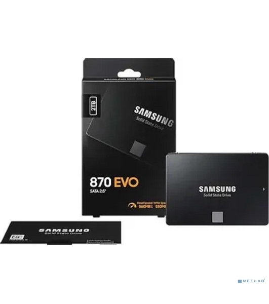 Накопитель SSD Samsung 870 EVO, 2Tb, SATA III, 2.5', R/W 560/530