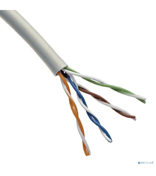 Кабель витая пара Rexant U/UTP, cat.5e, PVC, 4х2х0,52 мм, 24AWG, INDOOR, SOLID, серый, 305 м PRO