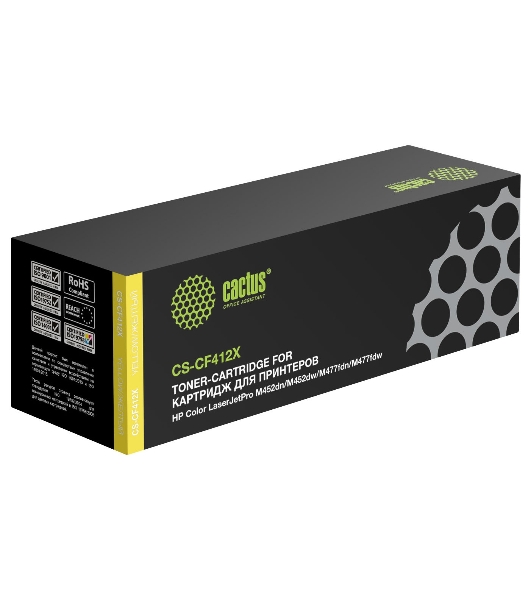 Картридж лазерный Cactus CS-CF412X желтый (5000 стр.) для HP HP CLJ Pro M452dn/M452dw/M477fdn/M477fdw