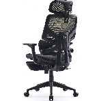 Кресло Cactus CS-CHR-MC01-LGNBK салатовый, сетка, подголовник, подставка для ног, фото14