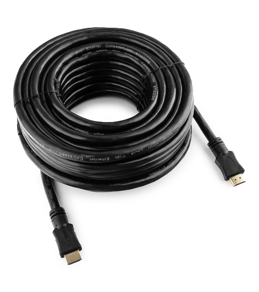 Кабель Cablexpert HDMI CC-HDMI4-15M, 19M/19M, v2.0, медь, позол.разъемы, экран, 15м, черный, пакет