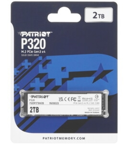 Накопитель SSD Patriot P320 2ТБ, M.2 2280, NVMe, R/W 3000MB/2200Mb/s