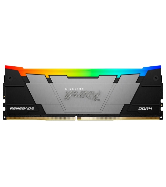 Оперативная память Kingston Fury Renegade, DDR4, 32GB (1x32GB), 3200MHz, CL16, DIMM, с радиатором, RGB, серебристый/черный