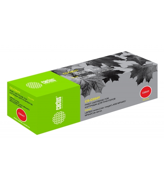 Картридж лазерный Cactus CS-C054Y желтый (1200 стр.) для Canon LBP 621Cw/623Cdw/641Cw/643Cdw