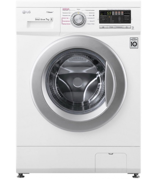 Стиральная машина LG F1296HDS1 белый, загрузка фронтальная 7 кг, 1200 об/мин., класс: А