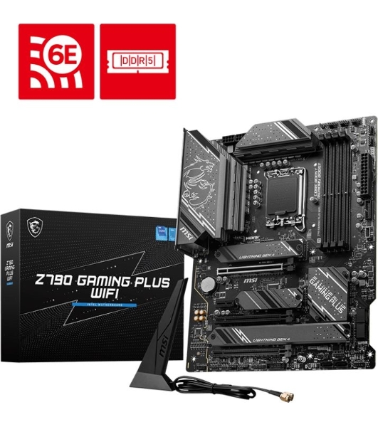 Материнская плата MSI Z790 GAMING PLUS WIFI, LGA 1700, 4xDDR5, 1xPCIe 5.0 x16, 1xPCIe 4.0 x16, 4xM.2, 6xSATA, 1xHDMI, 1xDP, 2.5 Gigabit Ethernet, 7.1 аудио, ATX