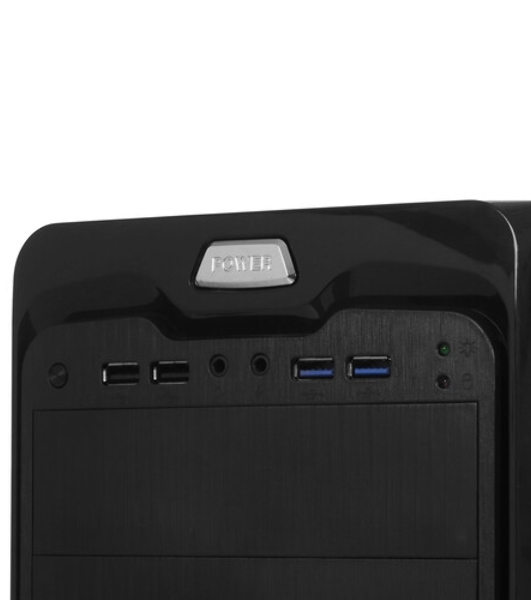 Компьютерный корпус Miditower ExeGate EX287030RUS UN-604-UN600 (ATX, БП UN600 с вент. 12см, 2*USB+2*USB 3.0, аудио, черный)