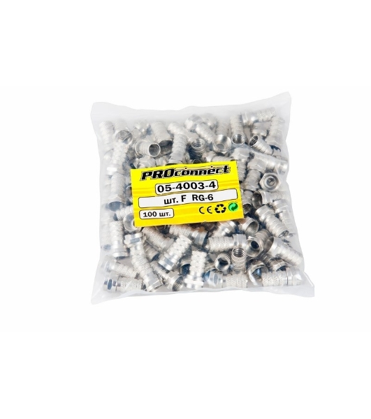Разъем-F PROconnect RG-6 'AB' (03-008C) (уп.100шт)