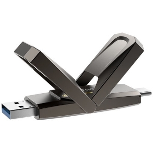 Флешка USB Netac US5 1Tb USB 3.2+TypeC Solid State Flash, up to 550MB/500Mb/s