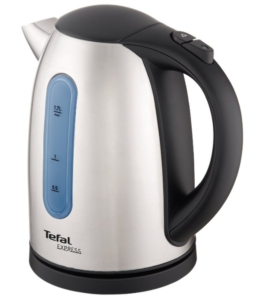 Чайник Tefal KI 170D30  Максимальная мощность: 2400 Вт Объем: 1.7 л Материал корпуса: металл Нагревательный элемент: закрытая спираль Дисплей: нет Терморегулятор: нет Индикация включения: нет Индикатор уровня воды: да Фильтр: да