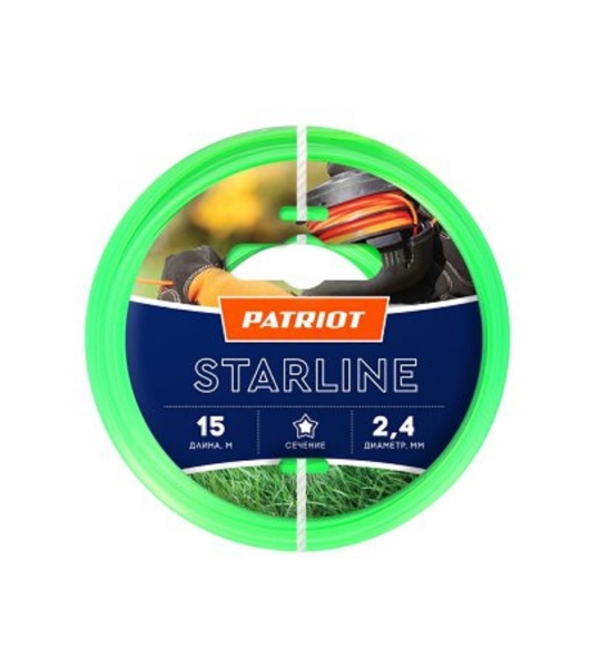 Леска для садовых триммеров Patriot Starline d=2.4мм L=15м (805201061)