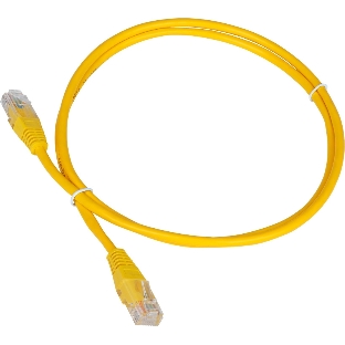 Патч-корд LANMASTER TWT UTP cat.5e, с заливными колпачками, 10.0 м, желтый