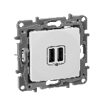 Зарядное устройство с двумя USB-разьемами 240В/5В 2400мА, Etika, белый Зарядное устройство с двумя USB-разьемами 240В/5В 2400мА, Etika, белый, фото2