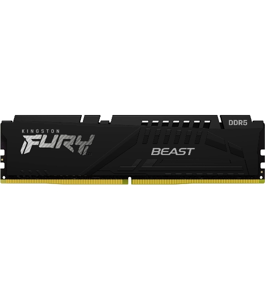 Оперативная память Kingston Fury Beast, DDR5, 16Gb (1x16Gb), 6000MHz, CL30, DIMM, с радиатором, черный
