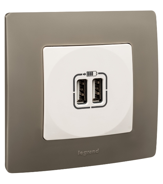 Зарядное устройство с двумя USB-разьемами 240В/5В 2400мА, Etika, белый Зарядное устройство с двумя USB-разьемами 240В/5В 2400мА, Etika, белый