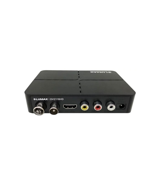Приставка для цифрового ТВ LUMAX DV2118HD черный, DVB-T2, DVB-T, DVB-C, HDMI, USB 2.0