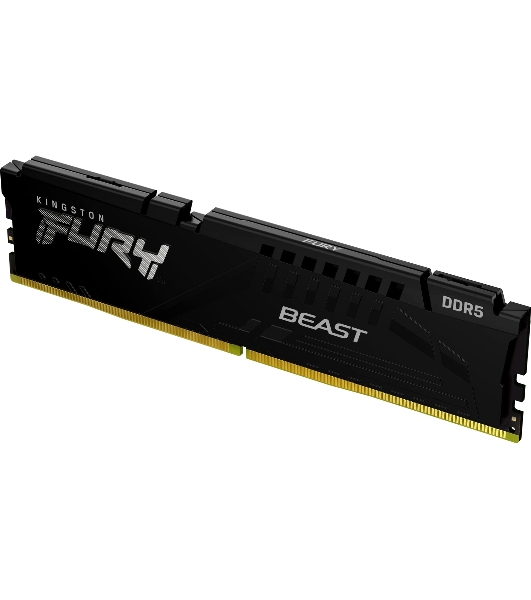Оперативная память Kingston Fury Beast, DDR5, 16Gb (1x16Gb), 6000MHz, CL30, DIMM, с радиатором, черный