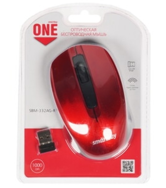 Мышь беспроводная Smartbuy ONE 332 красная (SBM-332AG-R)