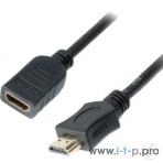 Кабель-удлинитель HDMI Cablexpert CC-HDMI4X-0.5M, 19M/19F, v2.0, позол.разъемы, экран, 0.5м, черный, пакет, фото4