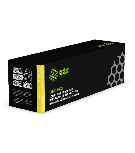 Картридж лазерный Cactus CS-CF542X желтый (2500 стр.) для HP LJ M254dw/M280nw/M281fdn