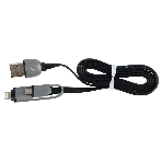Кабель RITMIX Кабель 2в1 MicroUSB+Lightning 8pin-USB для синхронизации/зарядки, 1м черный (RCC-200), фото2