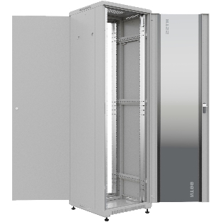 Шкаф серверный NTSS Премиум (NTSS-R42U6060GS) напольный 42U 600x600 мм пер. дв. стекл. металл 900 кг серый IP20 сталь