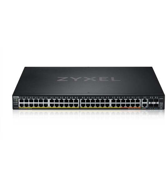 Коммутатор L3 Access Zyxel NebulaFlex Pro XGS2220-54FP, rack 19', 48xRJ-45: 1G PoE+ (8 из них PoE++), 2xRJ-45: 1/2.5/5/10G PoE++, 4xSFP+, бюджет PoE 960 Вт