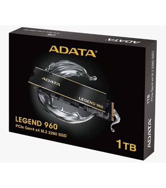 Накопитель SSD ADATA LEGEND 960, 1Tb, PCIe 4.0 x4, M.2 2280, NVMe, R/W 7400/6000, с радиатором