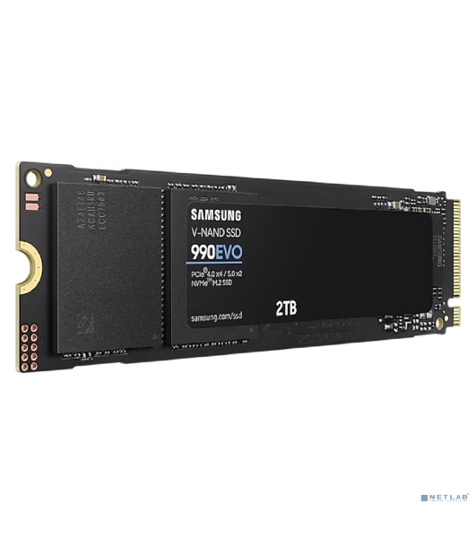 Накопитель SSD Samsung 990 EVO, 2000Gb, PCIe 4.0 x4, M.2 2280, NVMe, R/W 5000/4200
