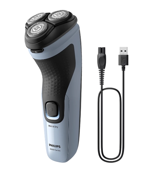Электробритва роторная Philips X3003/00 реж.эл.:3 питан.:аккум. голубой/черный