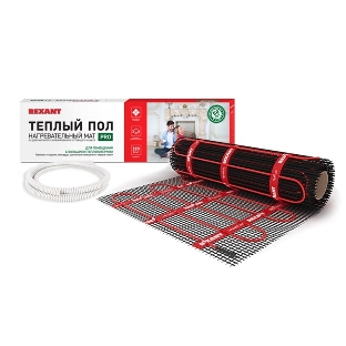 Теплый пол (нагревательный мат) Rexant PRO (RNX -1,0-220 площадь1,0 м² (0,5х2.0 м)), 220 Вт, двухжильный с экраном