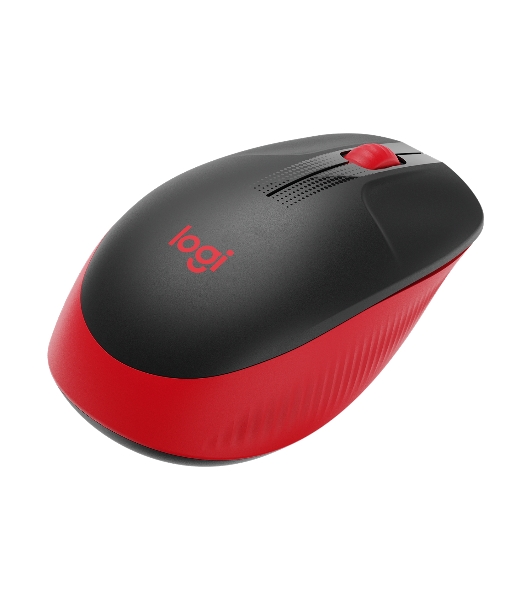 Мышь беспроводная Logitech M190 черный/красный, 1000 dpi, радиоканал, USB, кнопки - 3